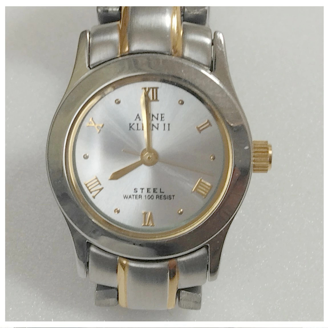 Used fully functional ANNE KLEIN II women’s silver combination 100m waterproof w