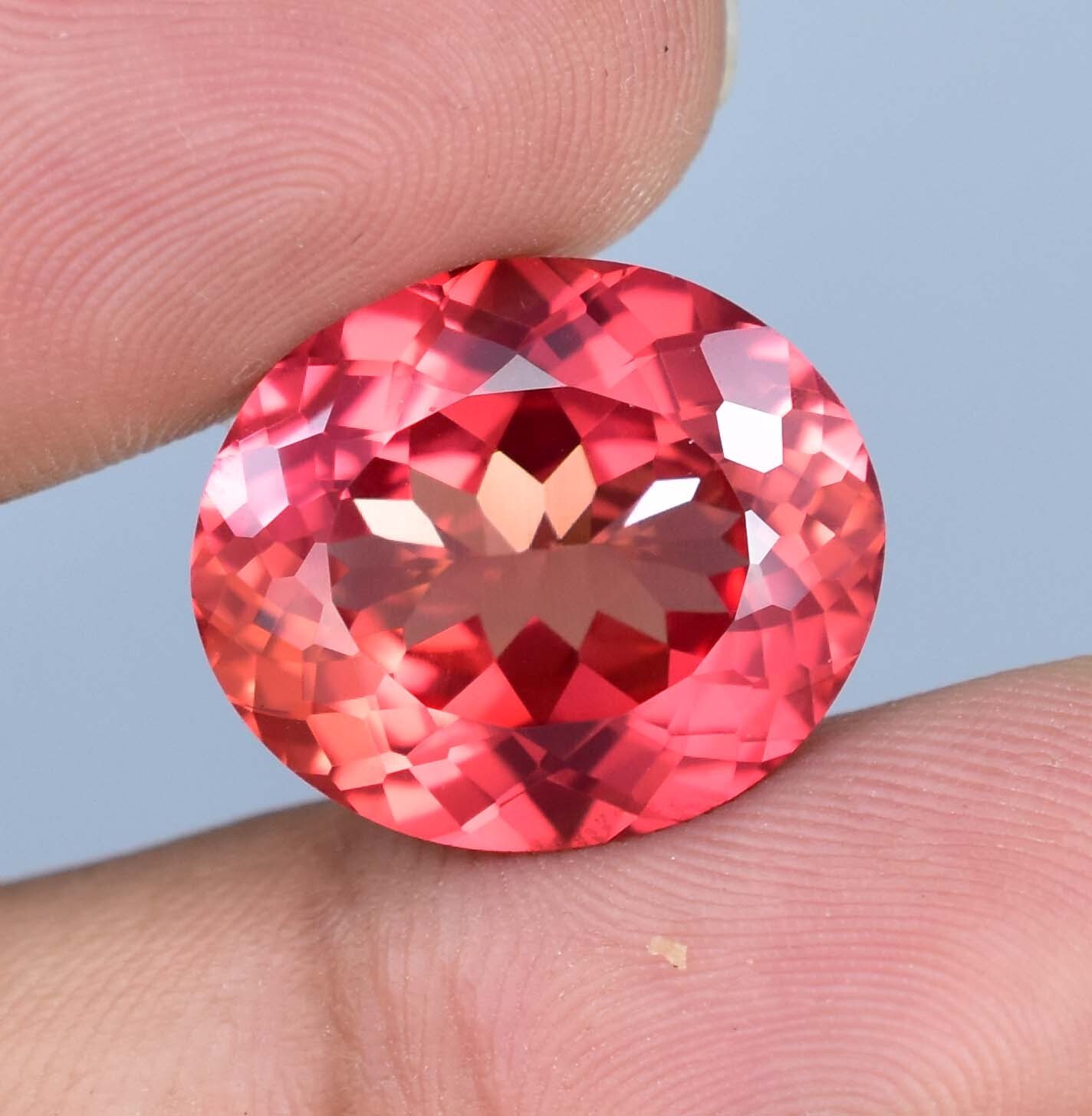 19 x 16 MM Natural Ceylon Padparadscha Sapphire Gemstone 23.10 Ct, GIT Certified