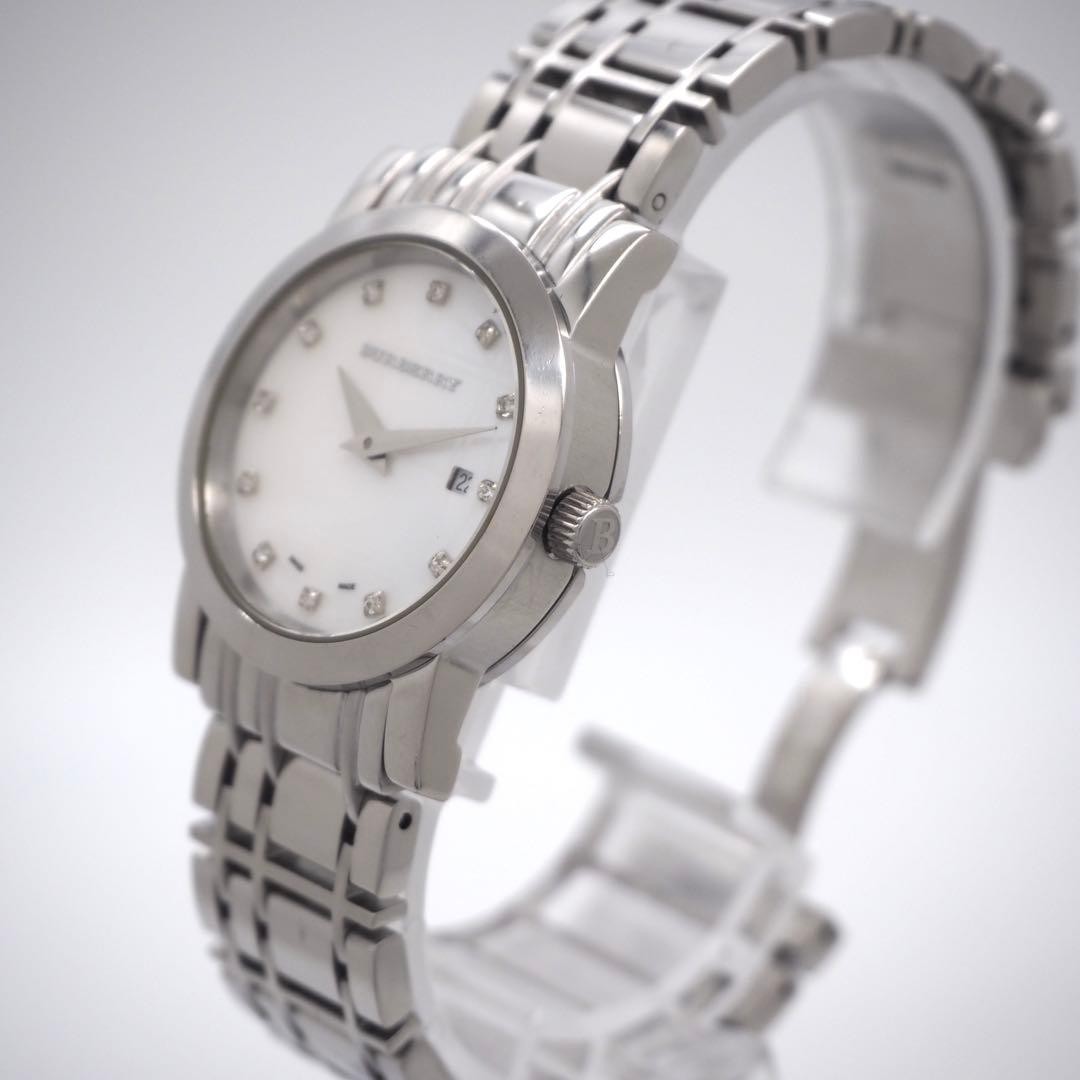 Burberry BU1370 Ladies Watch White Shell Dial Quartz Japan Box 0714634
