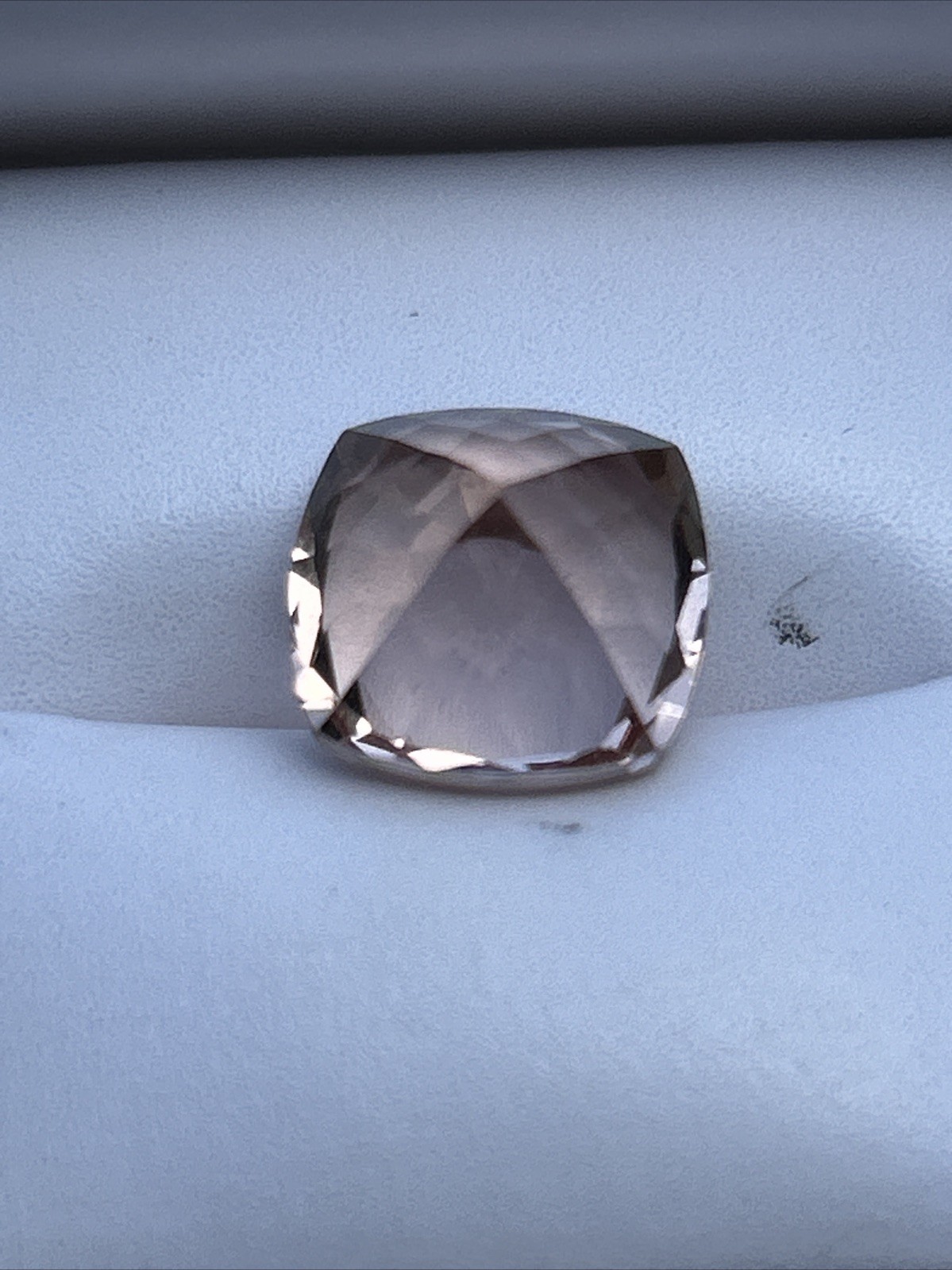Morganite Square Cushion Cut Faceted 12x12mm 7.68ct Natural Gemstone