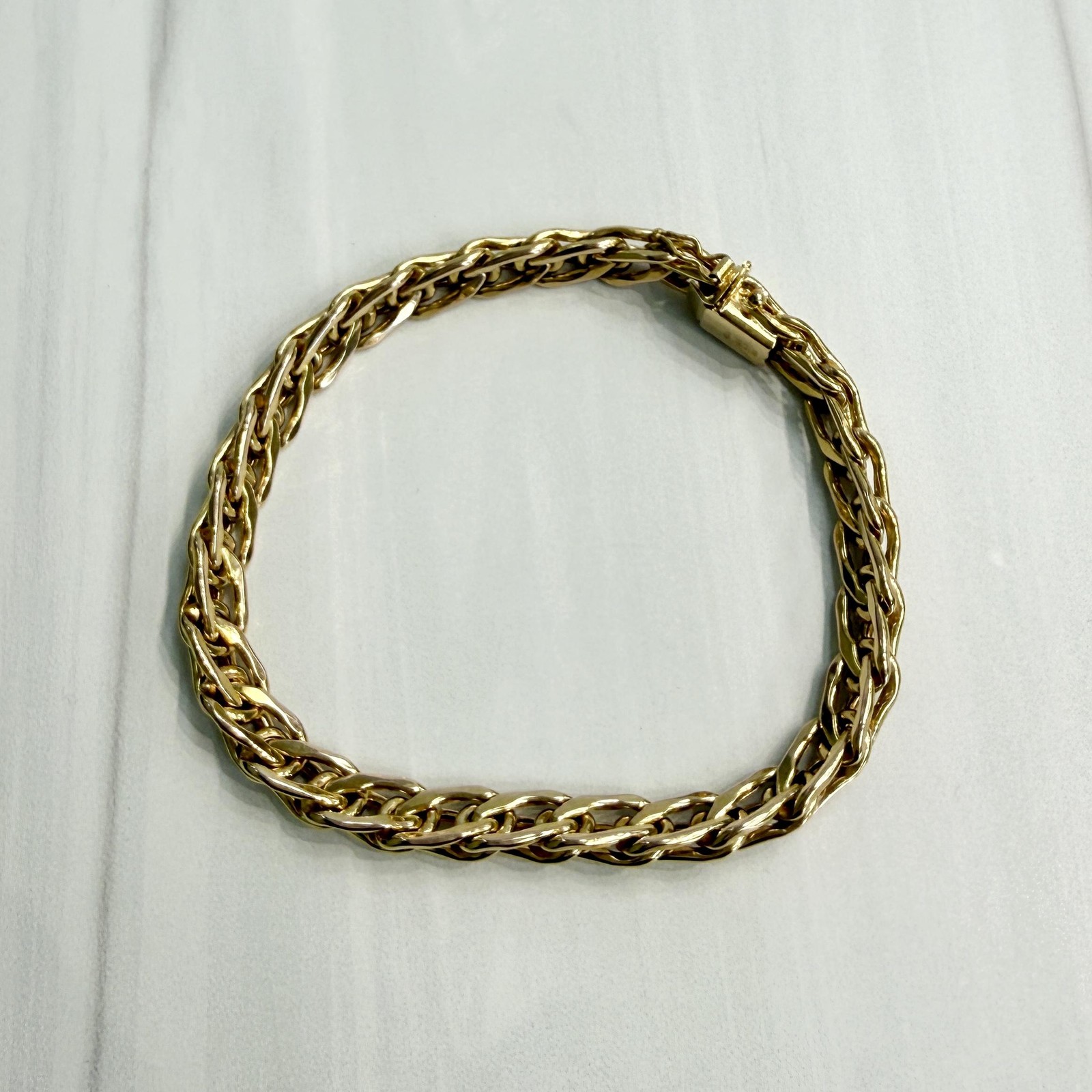 1980’s Unoaerre Gold Link Bracelet 14k Yellow Gold