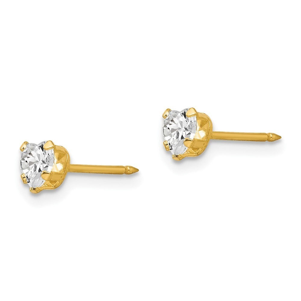 Inverness 14k 4mm Crystal HEART Post Piercing Earrings Kit NeW