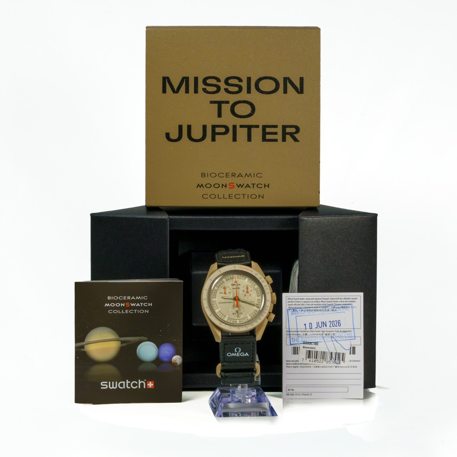 OMEGA x Swatch Mission to Jupiter MoonSwatch Beige Unisex Adults Watch -SO33C100
