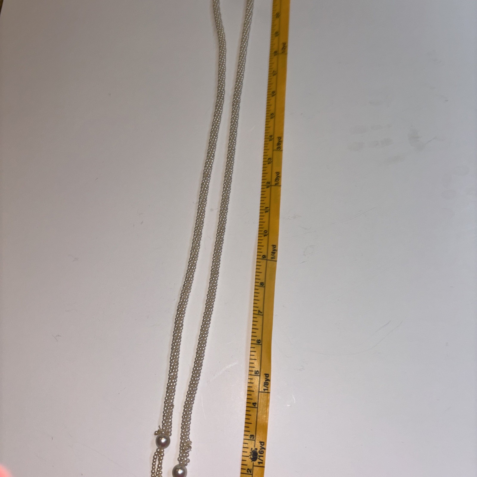 Lariat Y Necklace Multi Strand Teardrop Pearl Drops