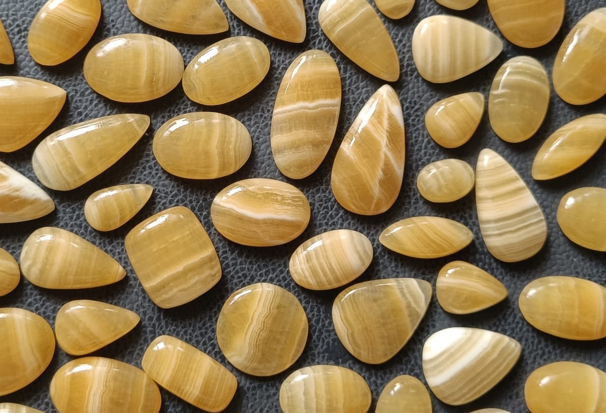 Natural Yellow Lace Agate Mix Shape Cabochon Loose Gemstone Wholesale Lot