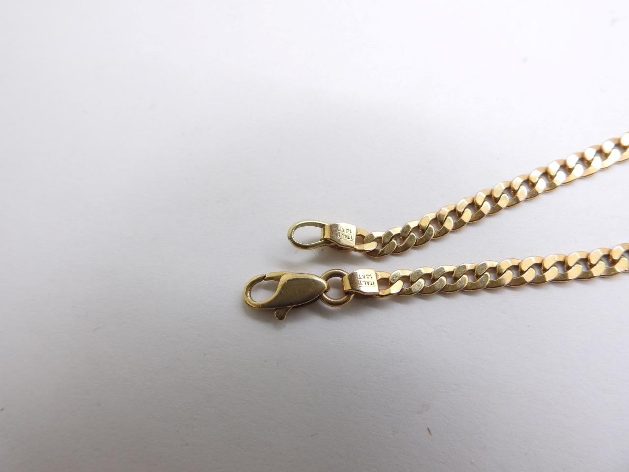 10K Solid Yellow Gold Fancy Curb Link Chain Necklace 20” long 10.5 grams