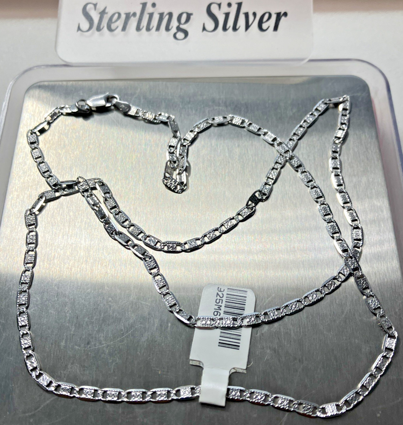 925 Italy Sterling Silver Solid Mariner Chain 6.5grams 3mm 24inches Necklace