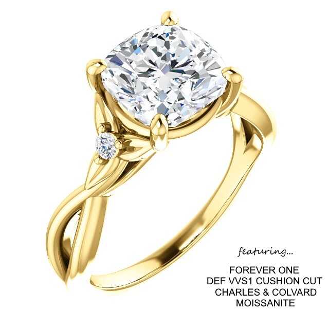 2.06 Carat Forever One DEF Moissanite Ring 14K Gold CHARLES & COLVARD