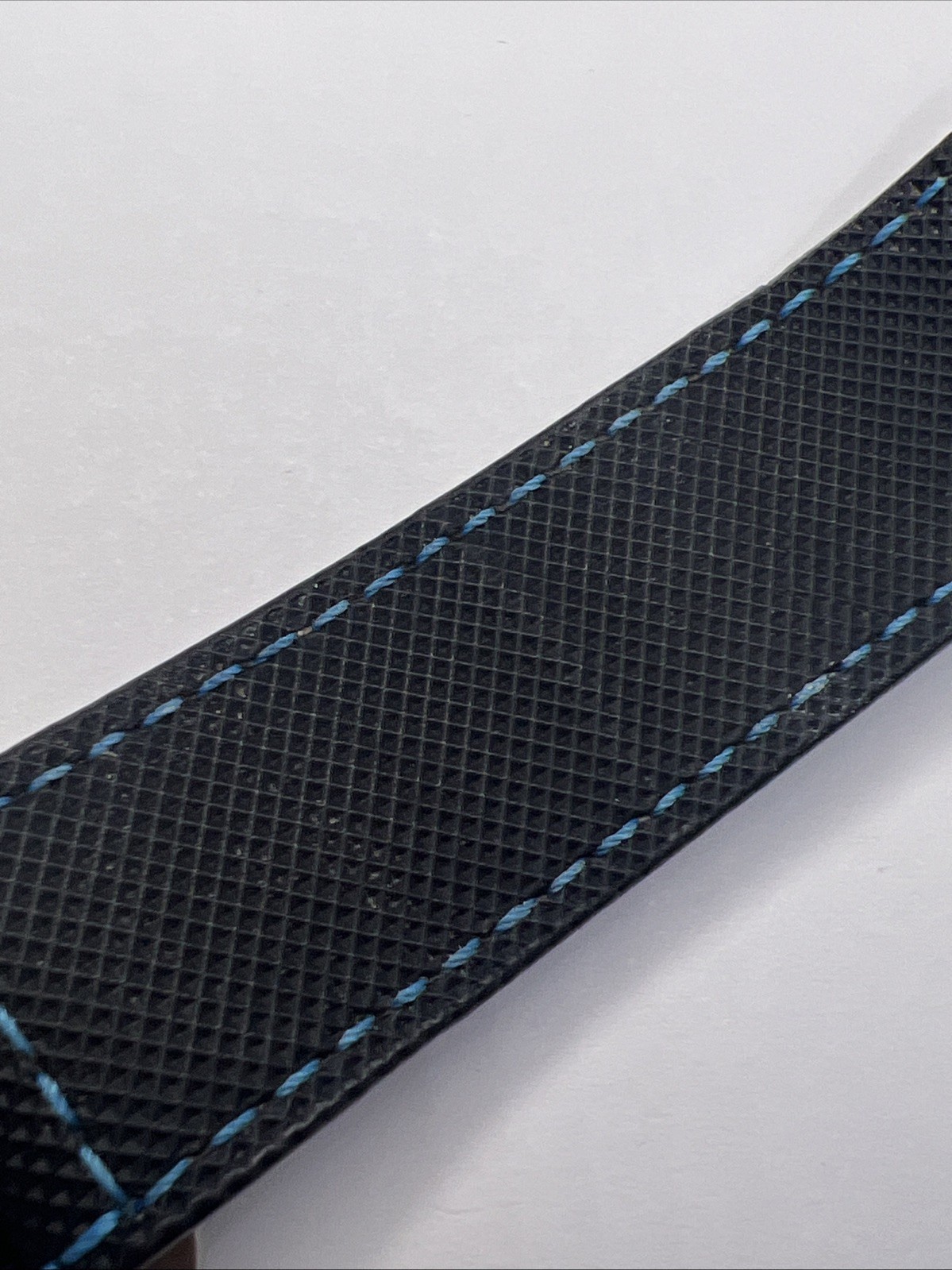 Panerai 22mm Black & Blue Nylon Rubber Diver Watch Strap Band Satin Steel Clasp
