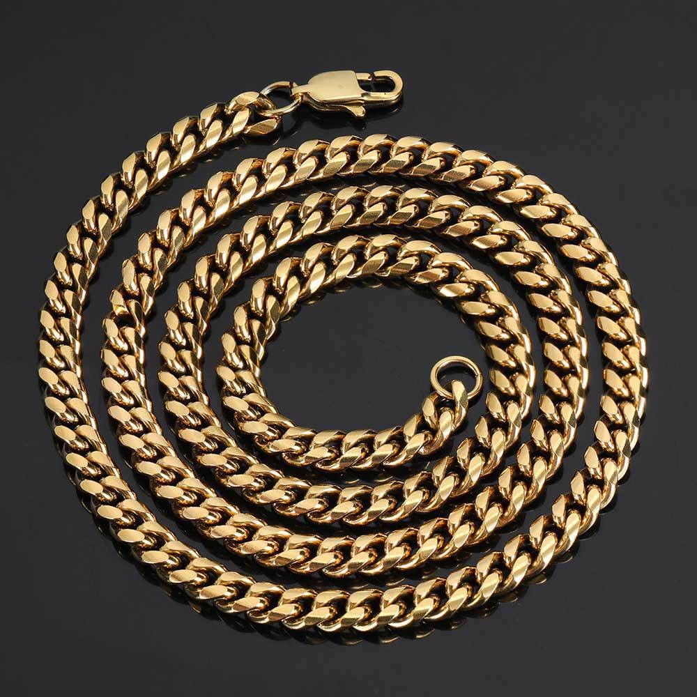 16–30″ Cuban Twist Stainless Steel Chain Available In Gold And Solid Colors