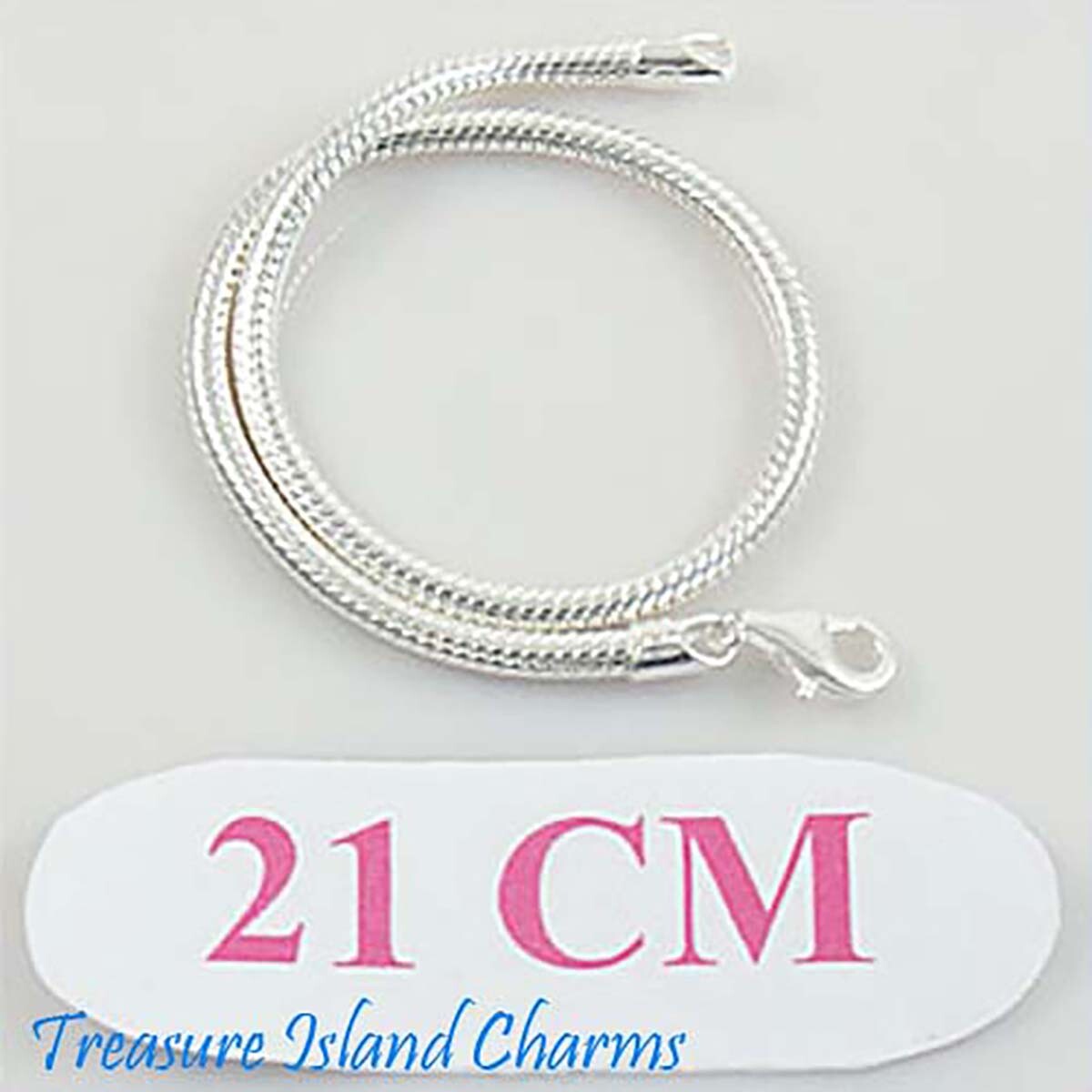 8.25″ 925 Solid Sterling Silver European Bracelet with Lobster Clasp 21 cm