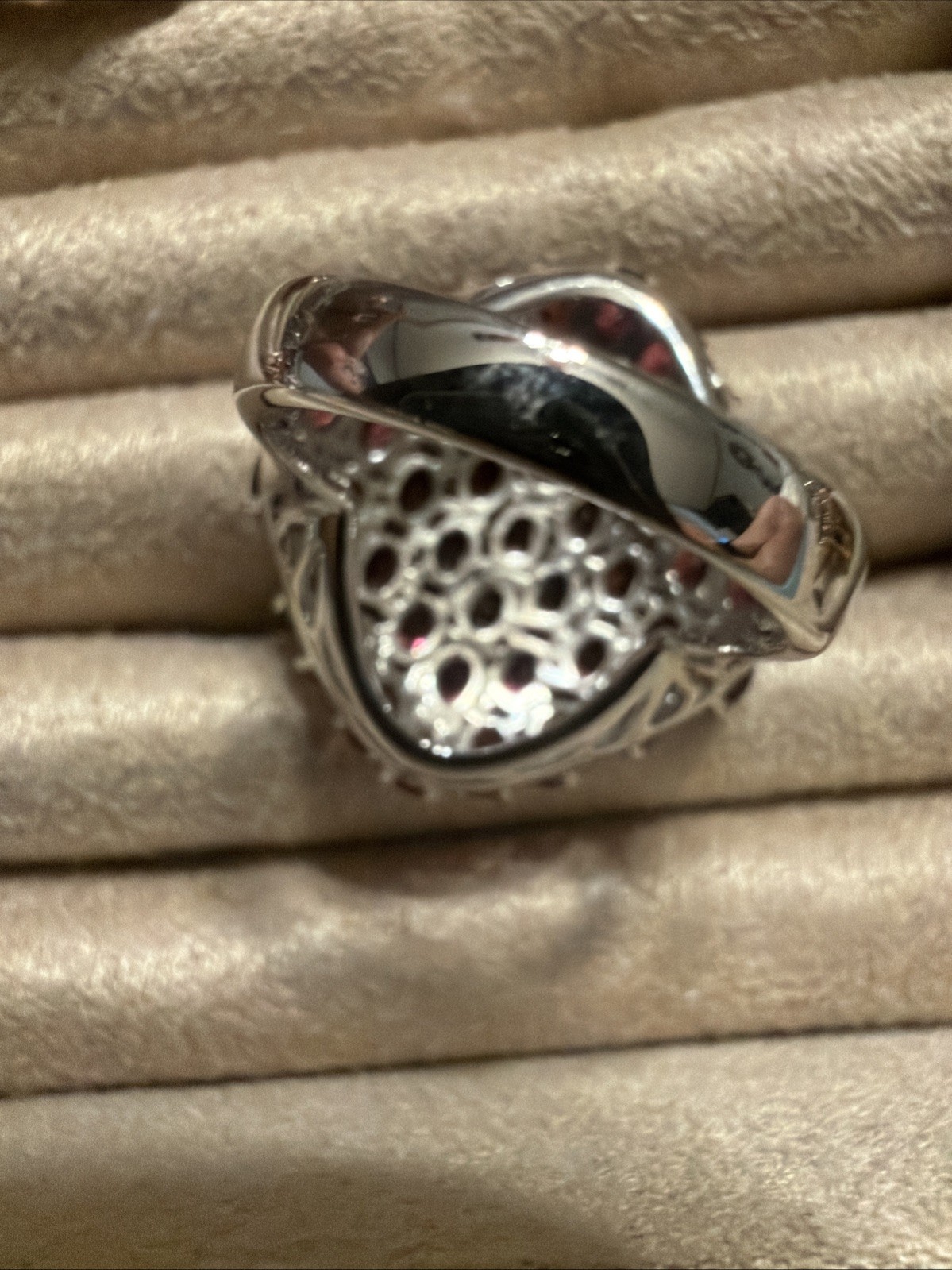 Sea Gems 925 Raspberry Rhodolite Gem Sterling Silver Ring Size 9