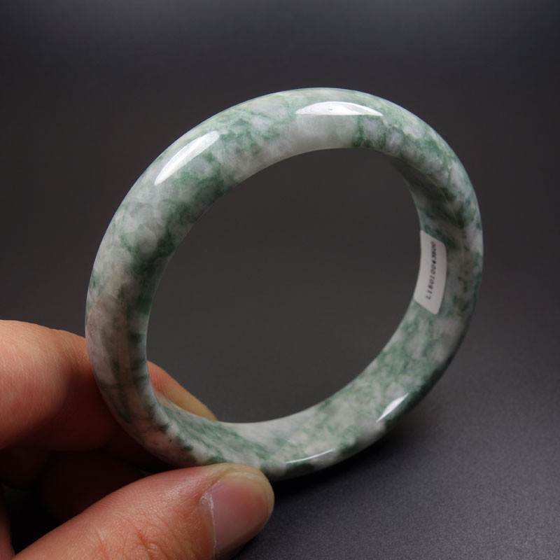 61mm Certified Grade A 100% Natural Green Jadeite Jade Bracelet Bangle Z07053
