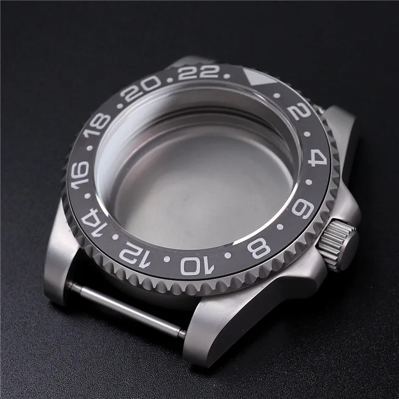 40mm Brushed Watch Case Sapphire Crystal GMT Bezel NH35 NH36 28.5mm Dial