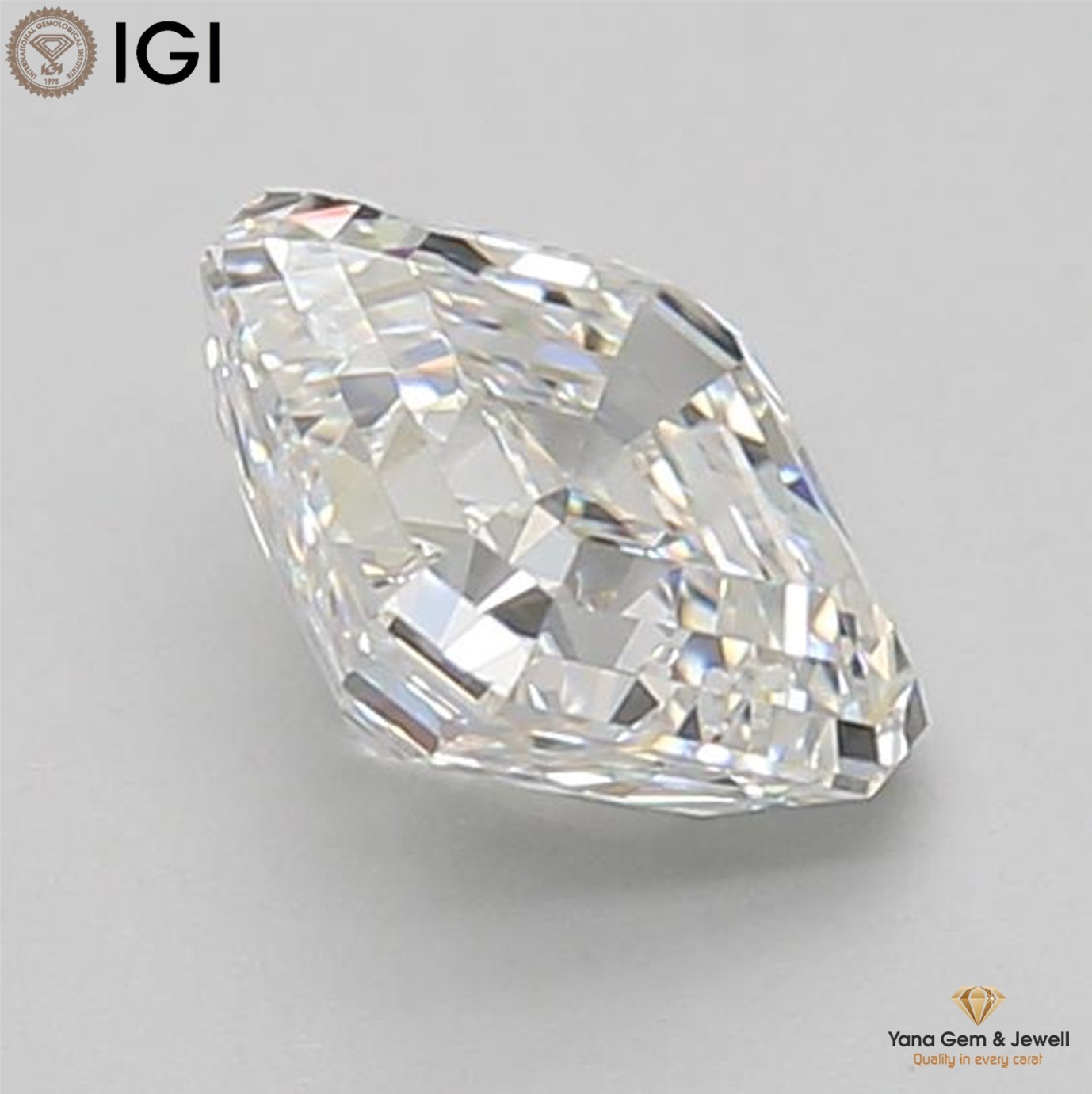Asscher Shape VS2 Clarity E Color 1.50 Carat IGI Certified CVD Lab Grown Diamond