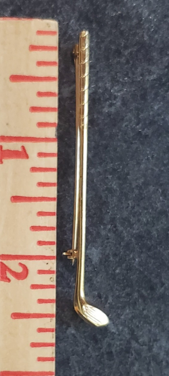 Vintage Swank Golf Club Brooch Pin 1/40 10k RGP 2 1/2″ 3 GRAMS