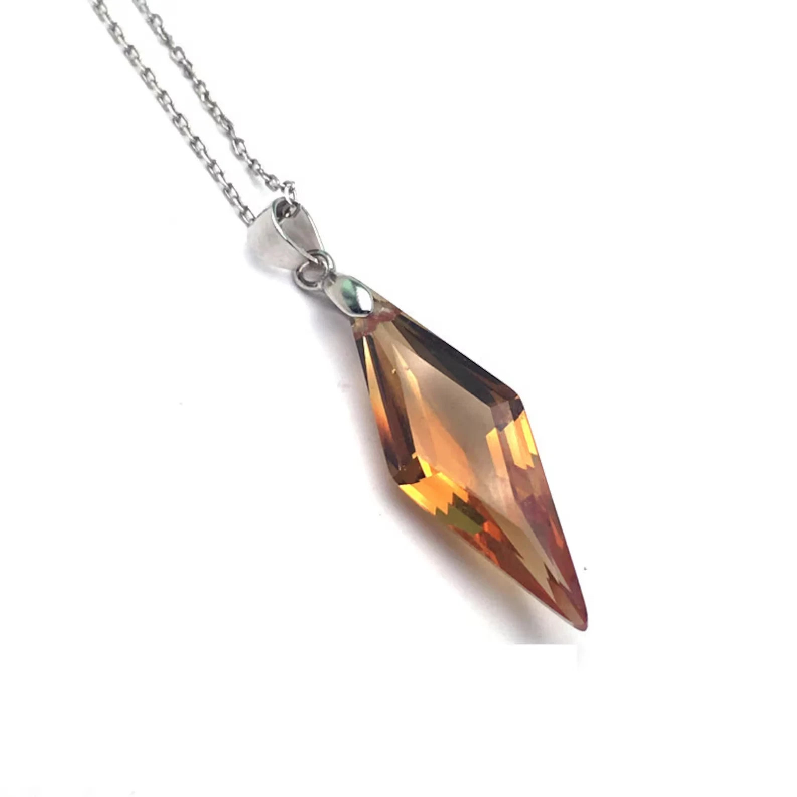 Fancy Cut Bio-Color Zultanite Pendant: Sterling Sliver Jewelry With Sliver Chain