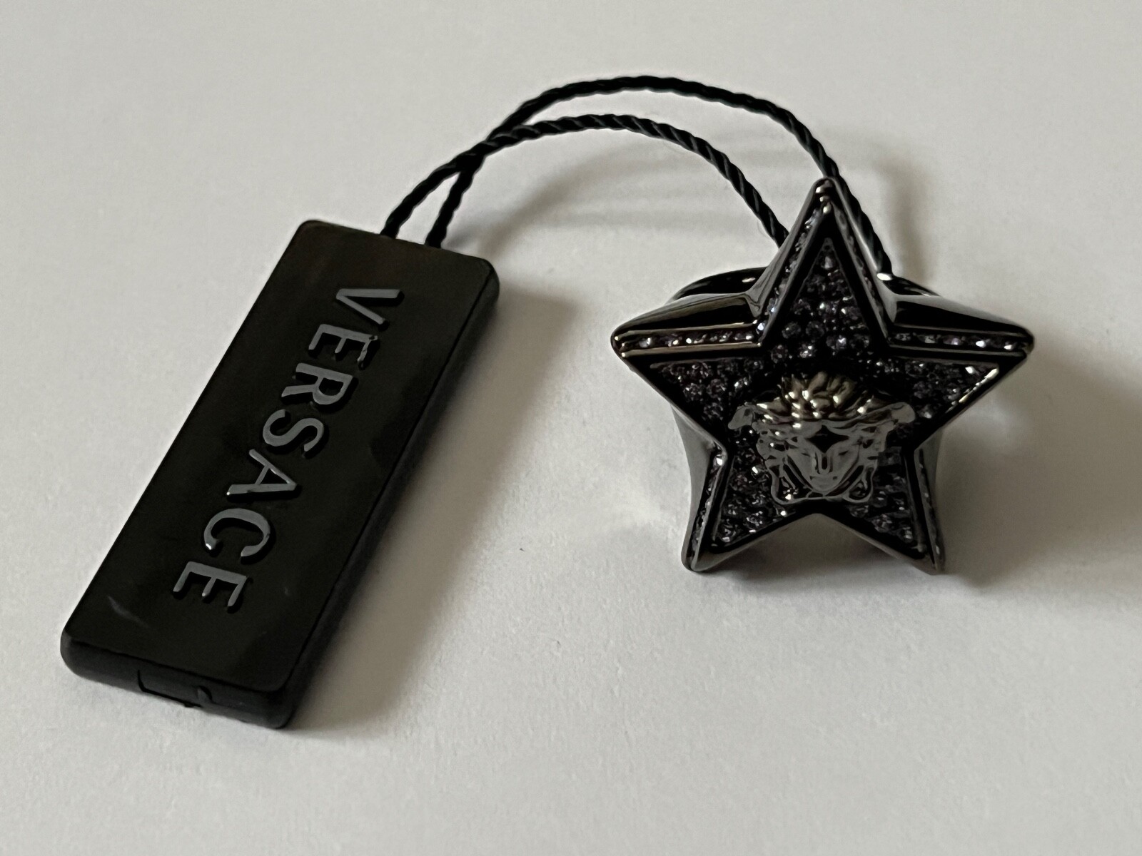 NIB Versace Medusa Logo Star Galaxy Purple Crystal Ruthenium Ring 15 US 7 $695
