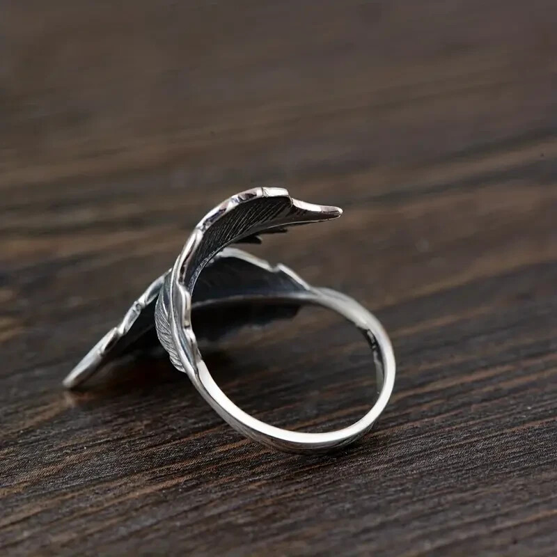 Elegant 925 Sterling Silver Leaves Wedding Engagement Open Ring One Size Fit All