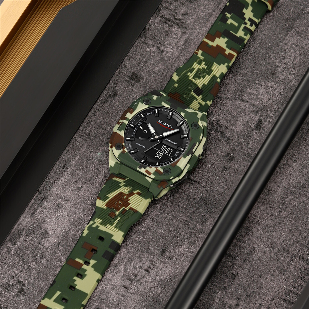 SKMEI Men Watch Fashion Dual Time Wristwatch Student Electronic Digital Watch
