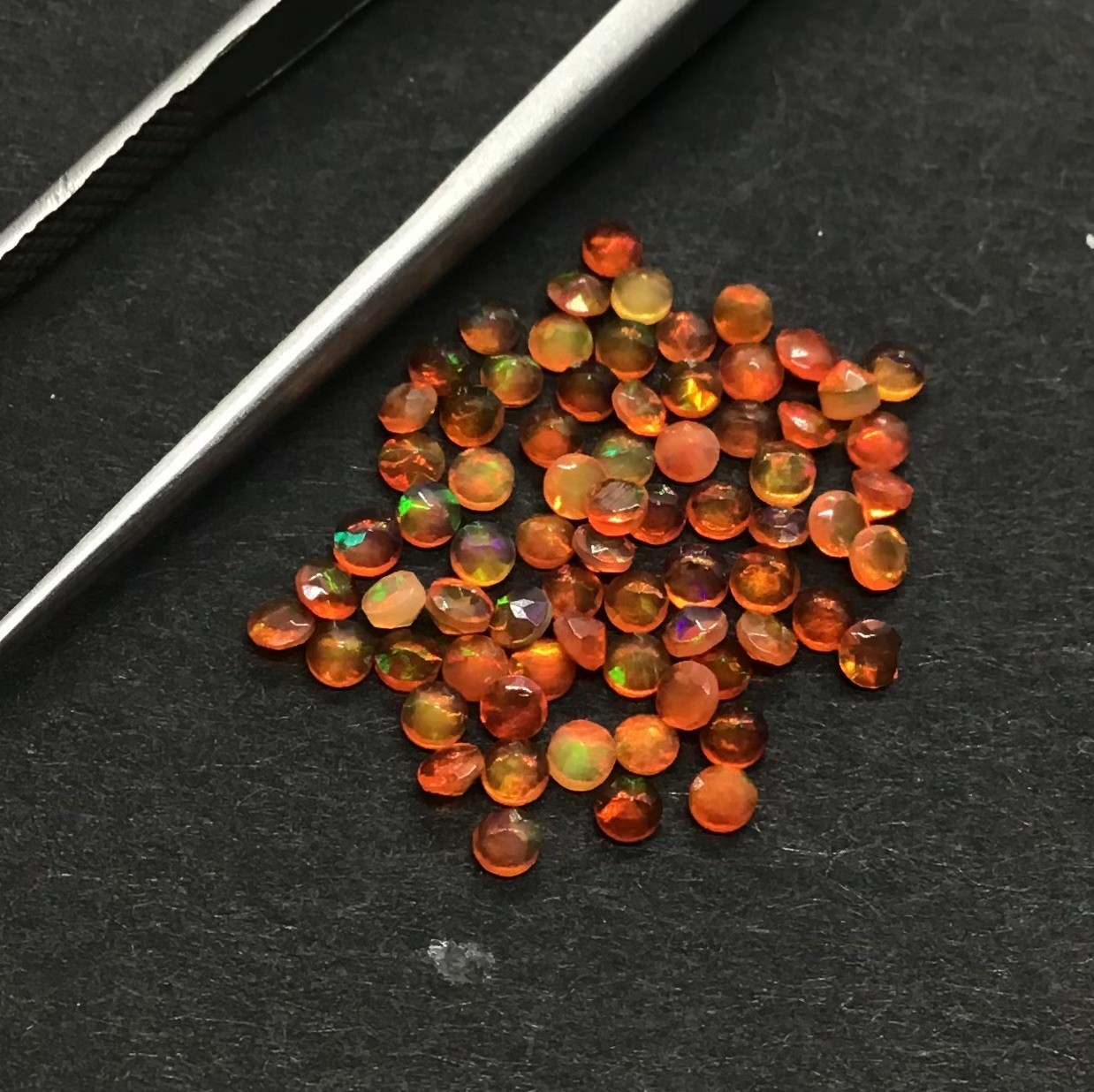 AAA Natural Ethiopian Orange Fire Opal Round Cut Loose Gemstone For All Jewelry