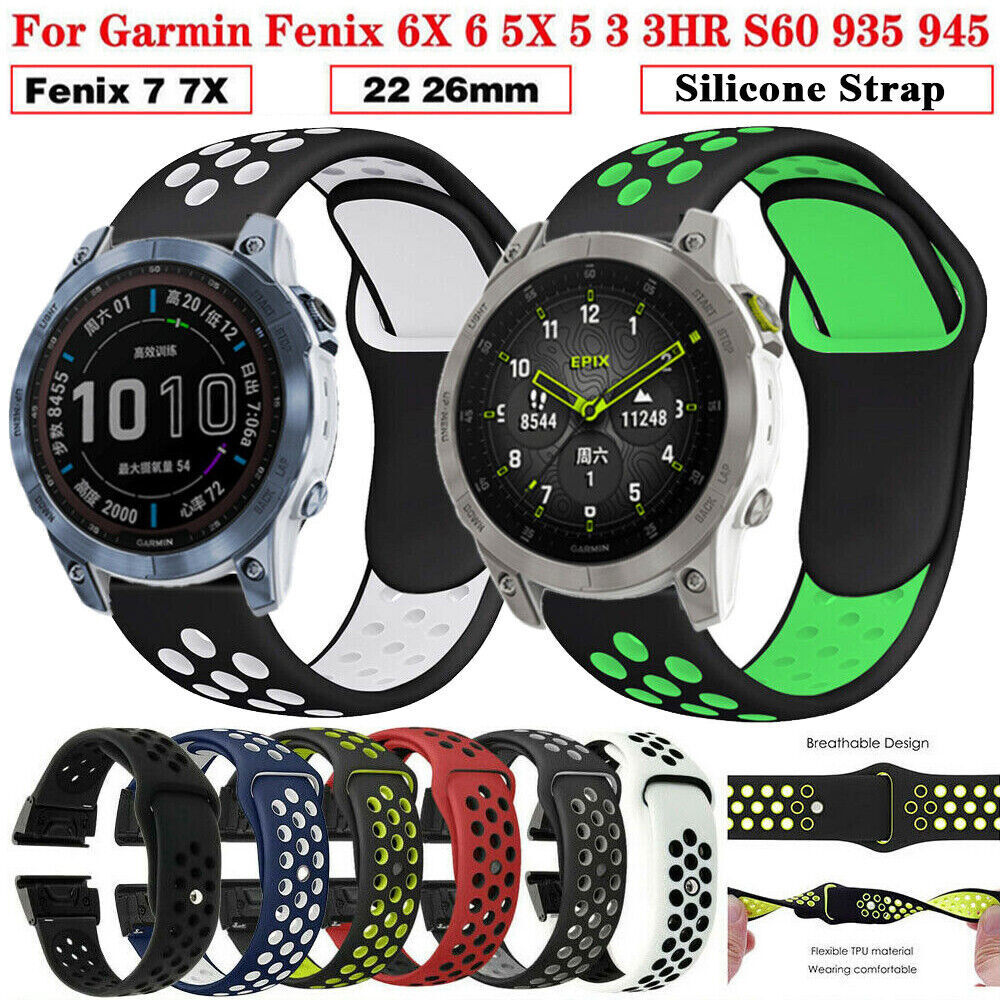 Quick Fit Silicone Watch Band Strap For Garmin Fenix 5 5X 6 6X Pro 7 7X Solar