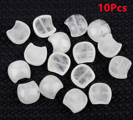 10Pcs 16x15x8mm Natural Crystal Faceless Cat Head Horizontal Holes Beads ETY56