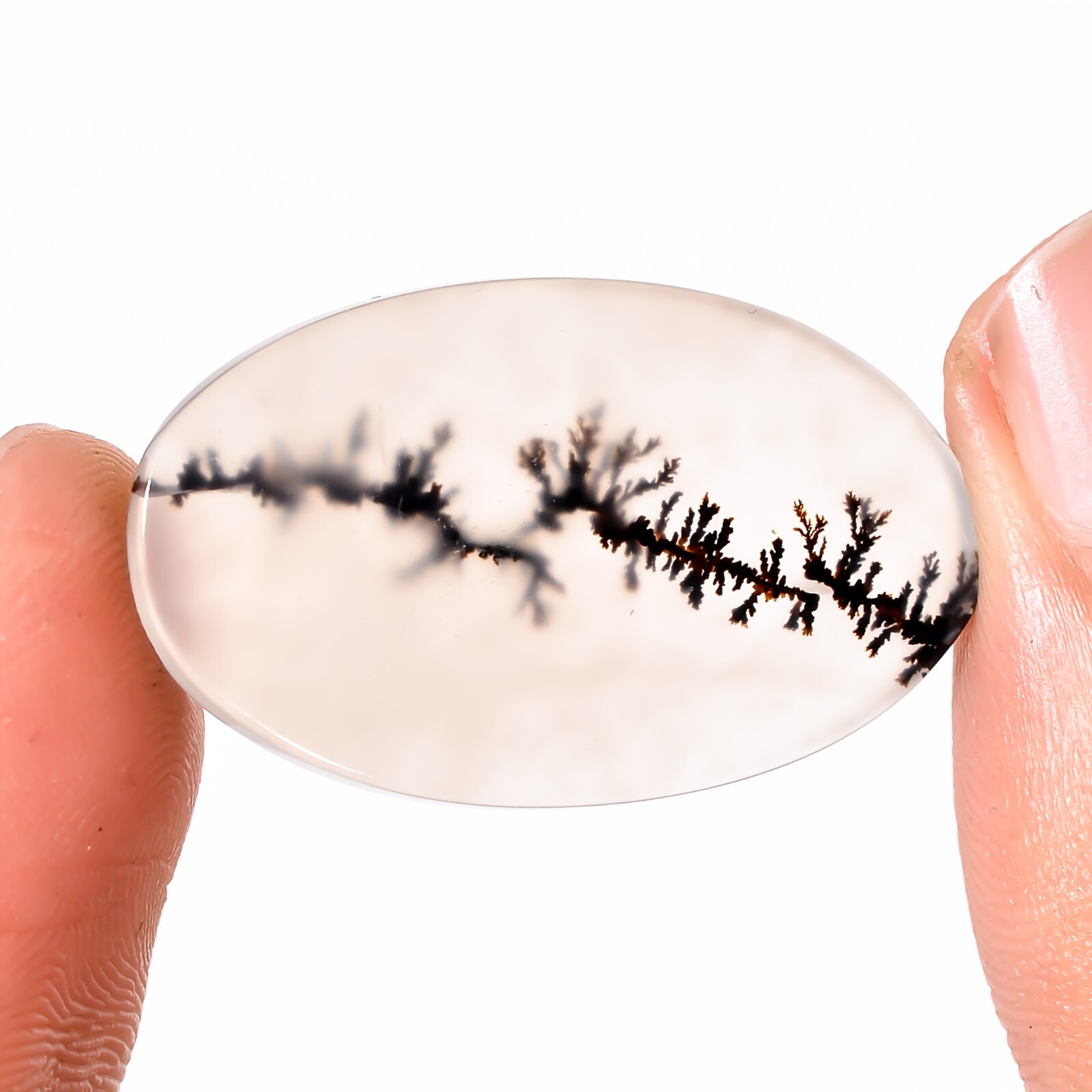 Natural Scenic Dendritic Agate Oval Cabochon Gemstone 17x28x3mm 16.15 CTS. BC-57