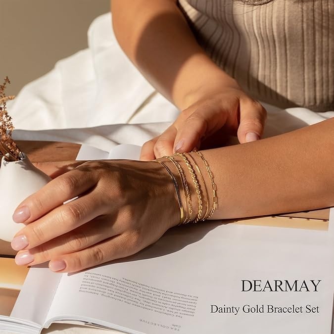 Gold Bracelets For Women, 14K Gold-Filled, Lead-Free, Nickel-Free Hypoallergenic