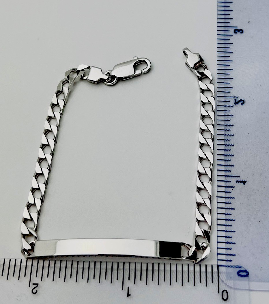 DaneCraft Tarnish Free 925 Sterling Silver 9.3 Gram Cuban Link I.D. Bracelet 8”