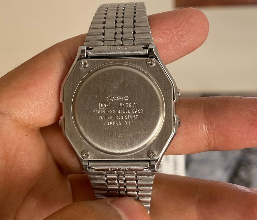 Vintage Casio A159WA-N1DF Authentic Digital Watch Adjustable Japan Band Tag 1989