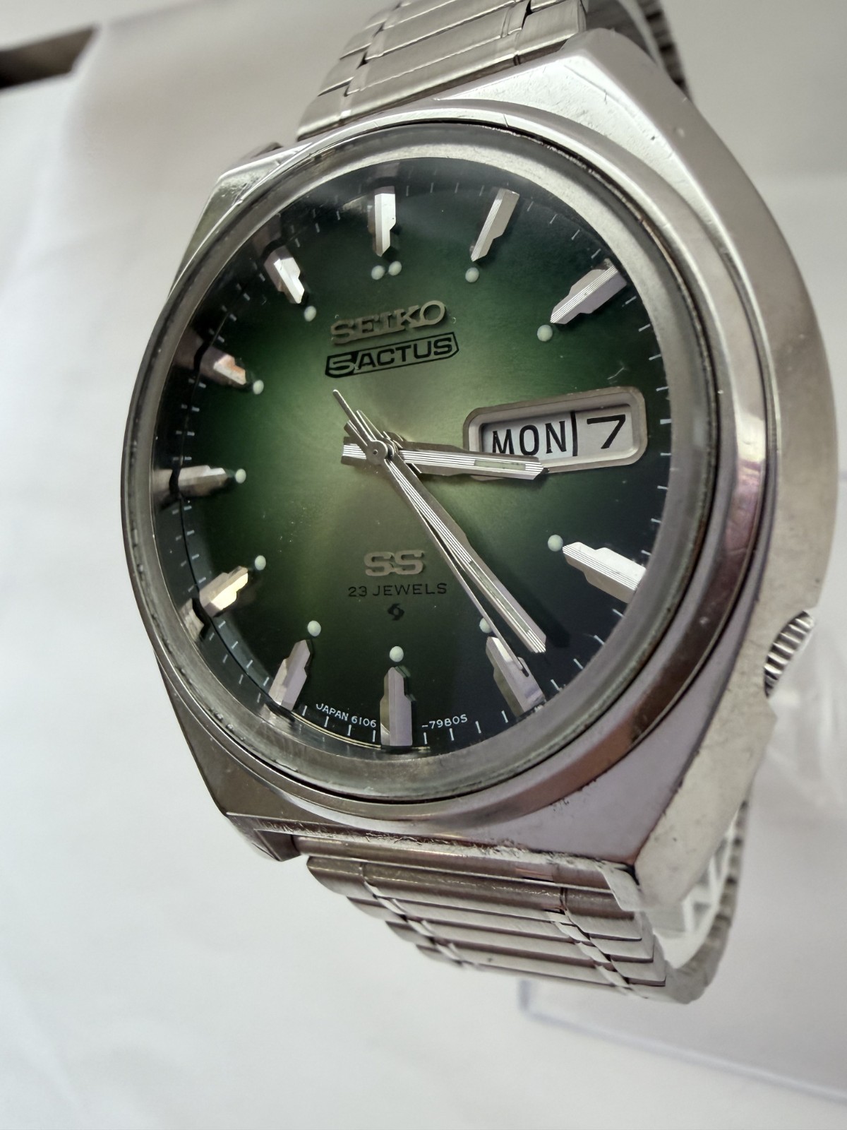 [Exc+5] Vintage 1973 Seiko 5 Actus 6106-7700 Rare Green Dial 23J Automatic