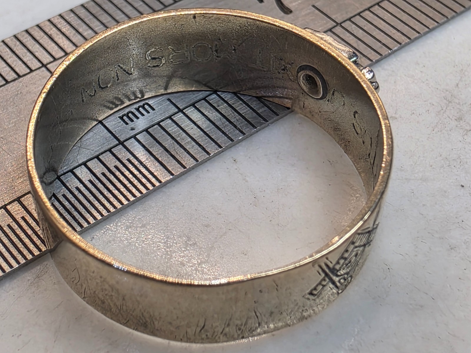 14K Scotish Masonic Ring Insciption “Virtus Junxit Mors Non Separabit,” Antiq