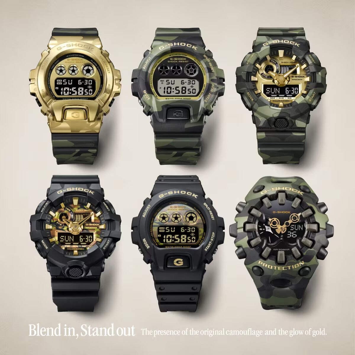 Casio G-Shock GA-700 Series Analog & Digital Gold Dial Watch