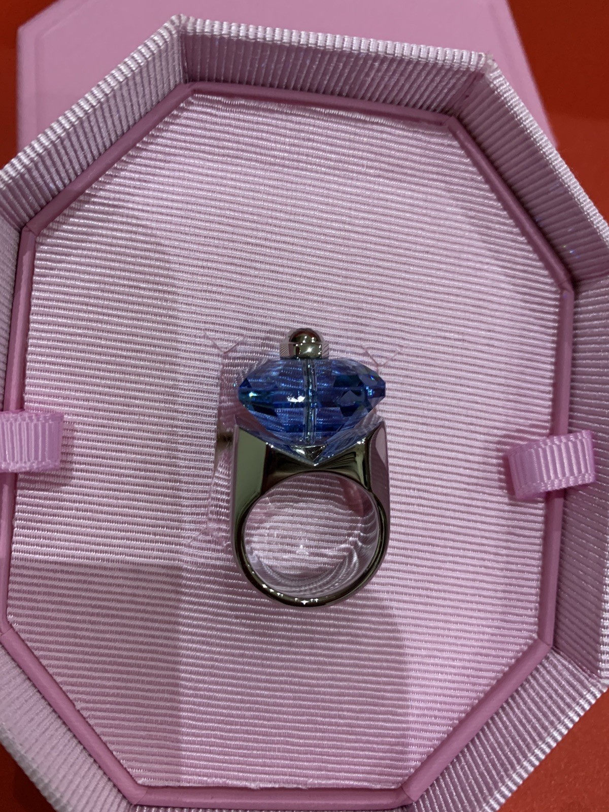 SWAROVSKI Numina ring Square cut Blue Rhodium plated ring size 52 + Gift bag💕