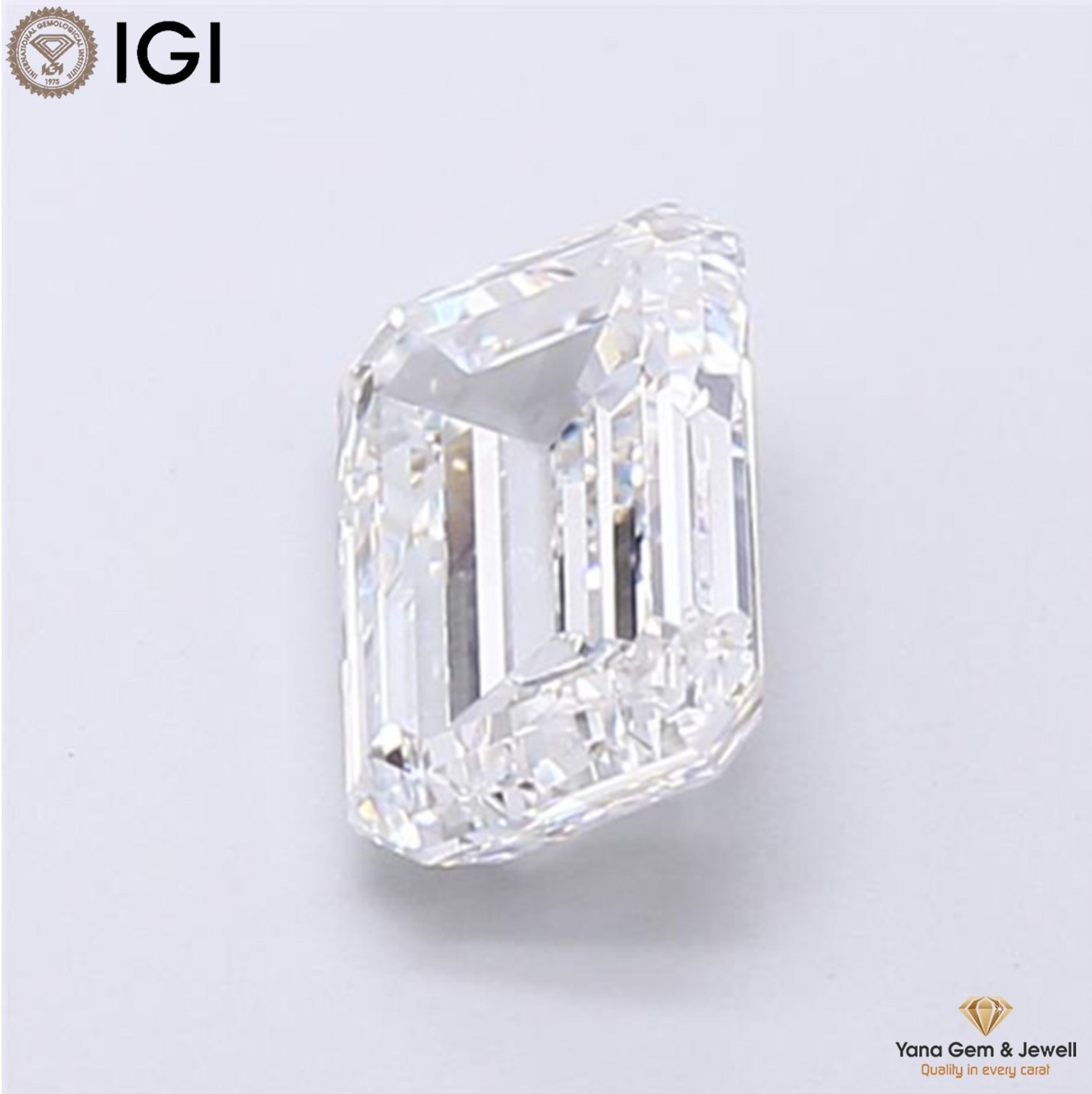 IGI Certified CVD Lab Grown Diamond Emerald Cut 2.00 Carat VVS1 Clarity D Color