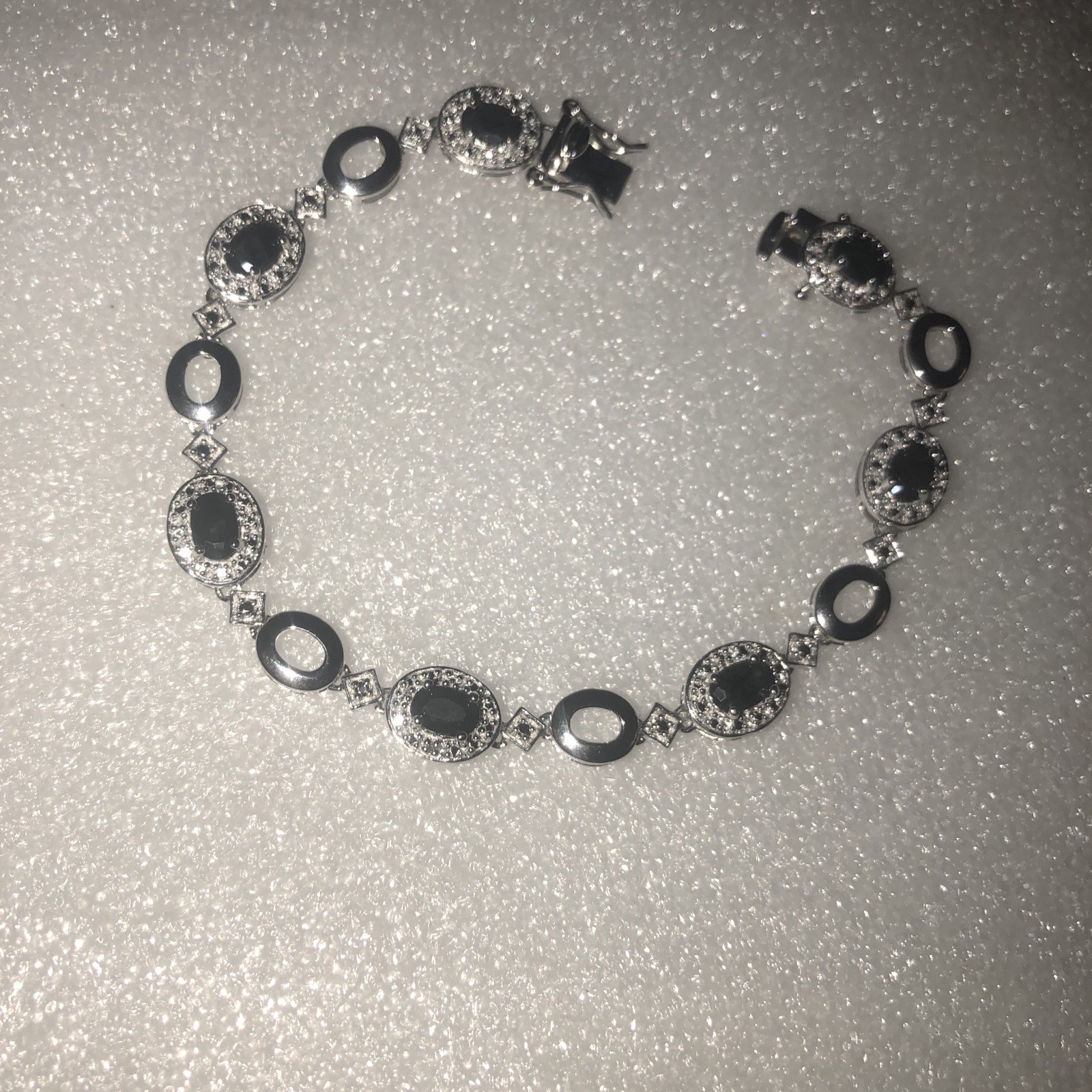 Ross Simons Bracelet Presidium Shows Blue Topas? Looks Black 7 Inches Long