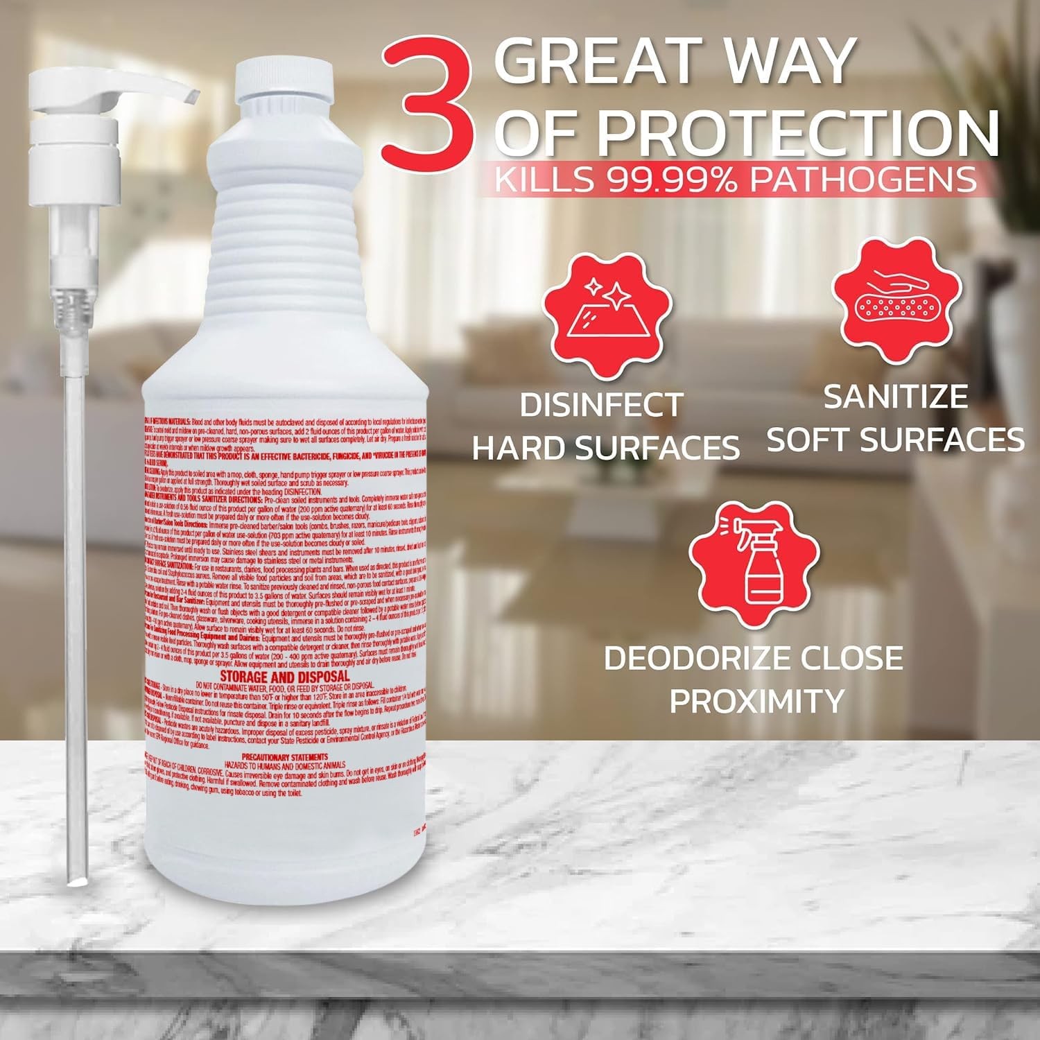 Lucasol One Step Disinfectant, 1 Quart (32 Ounce) 16 fl oz (Pack of 2)