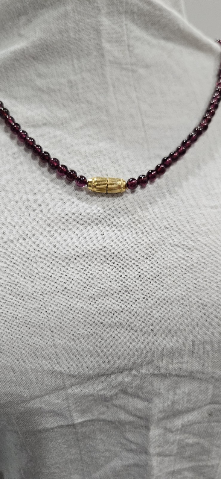 Lot of 4 garnet beaded necklaces different lengths and styles