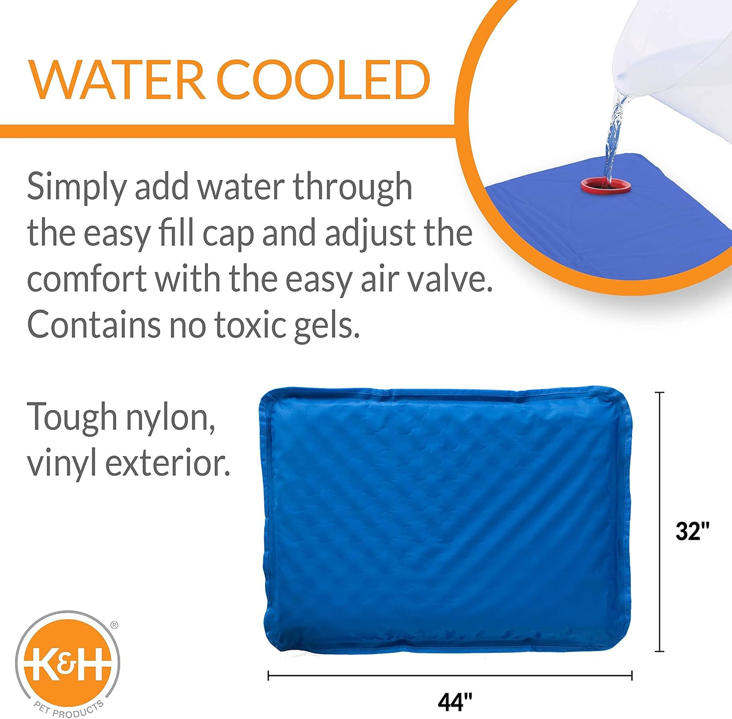 Coolin Comfort Orthopedic Dog Cooling Mat, Indoor Outdoor Cooling Beds for Large