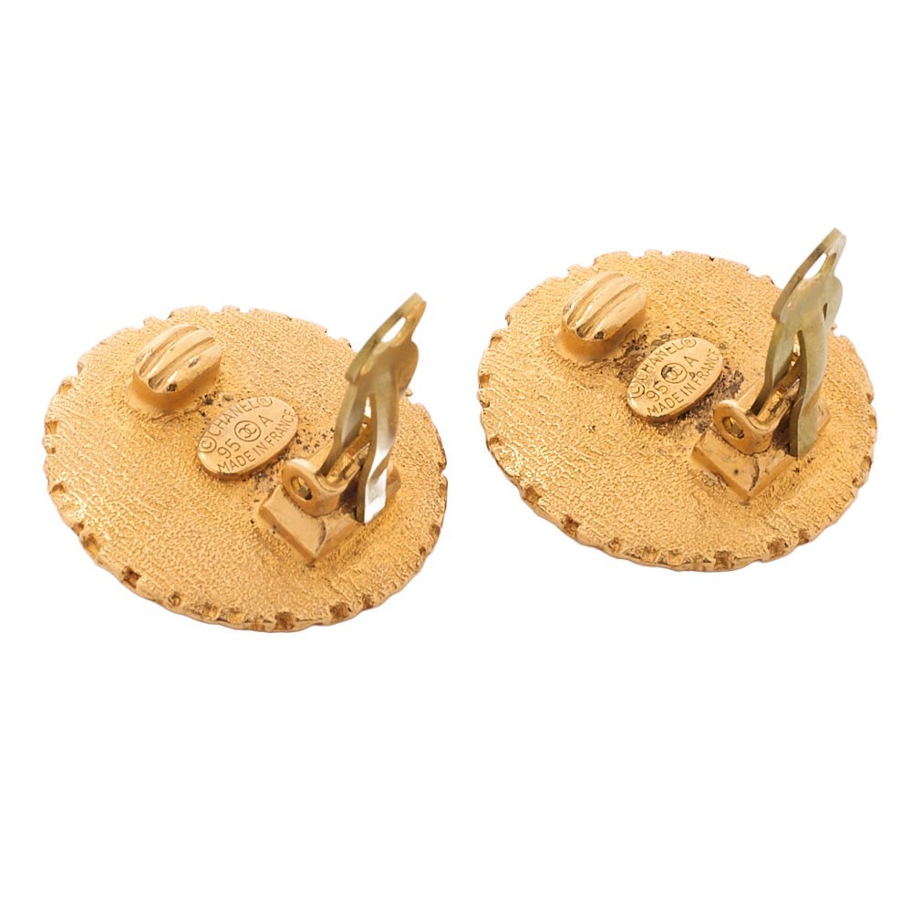 CHANEL Coco Mark 95A Earrings GP Gold (Gold Plated)Gold-Tone Hardware, Pre-Owned