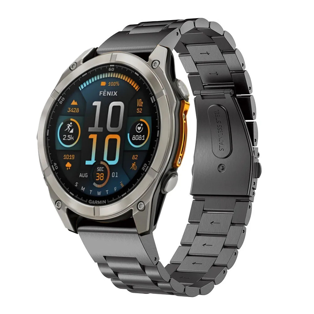 26mm QuickFit Stainless Steel Band For Garmin 8 51MM 7X 6X GPS/Pro 5X Plus 3/3HR