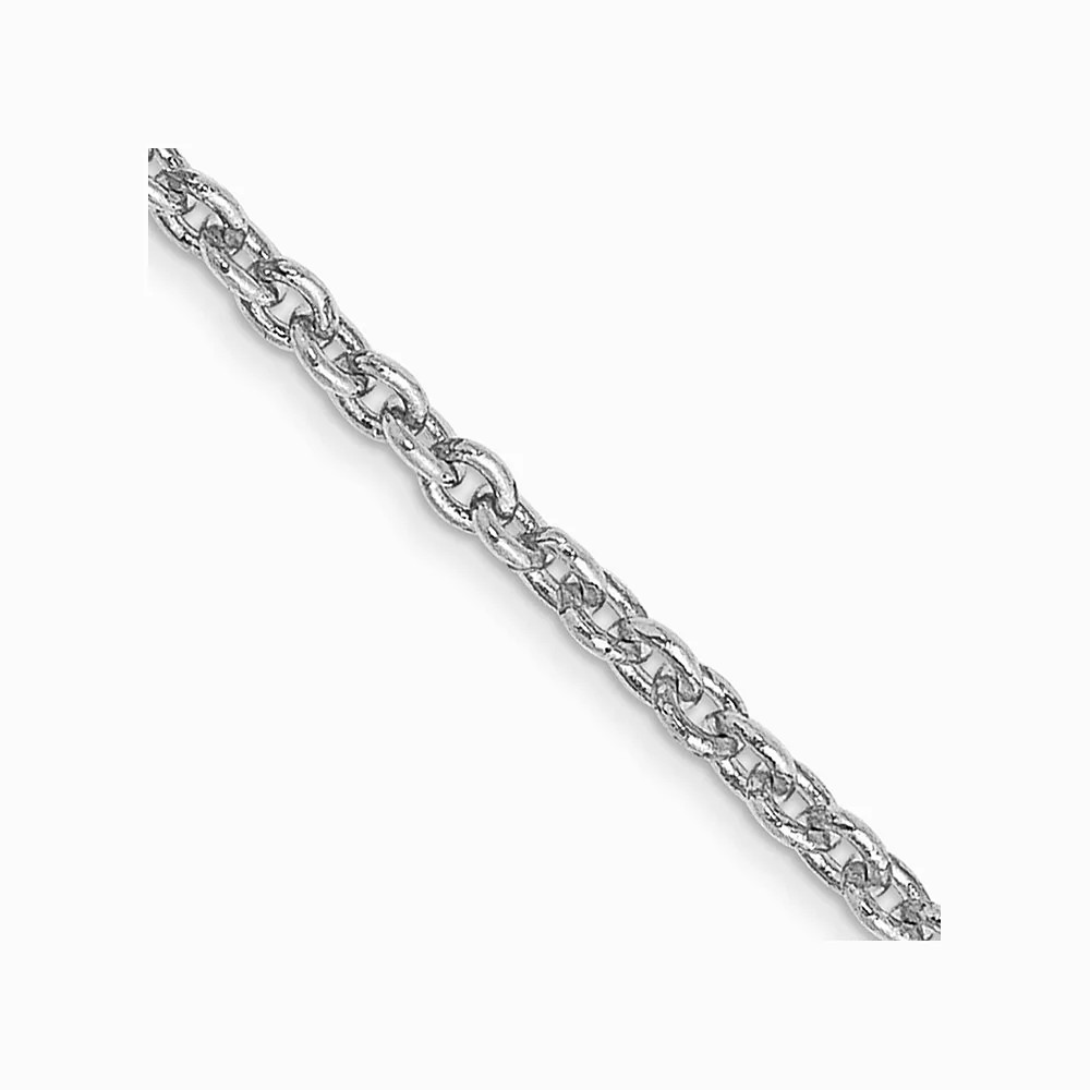 14K White Gold 1.4mm Forzantine Cable Chain Necklace 16″-24″