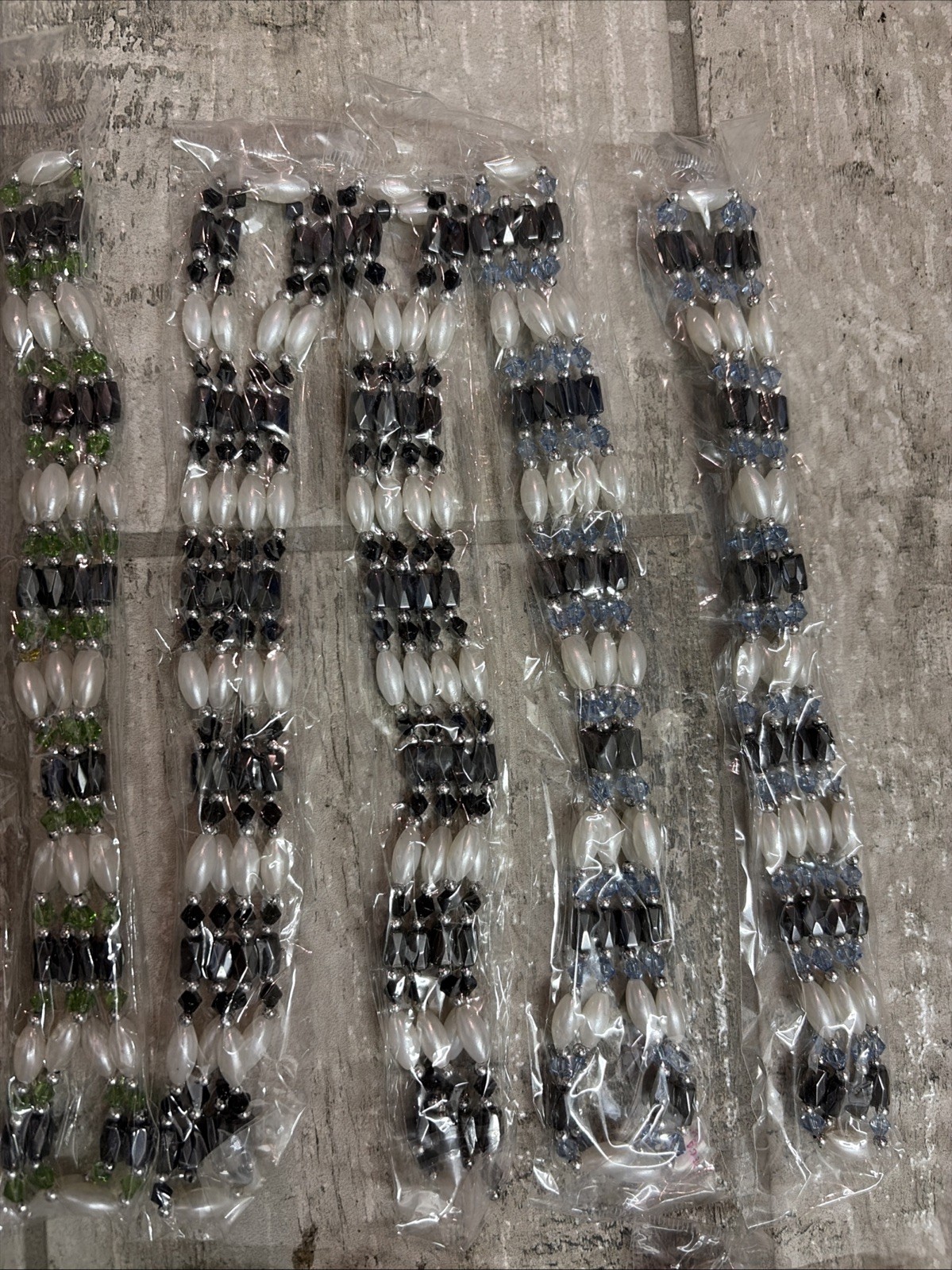 Lot Of 12 Magnetic Hematite Bracelet Anklet Necklace 3 row Variation Of Colors