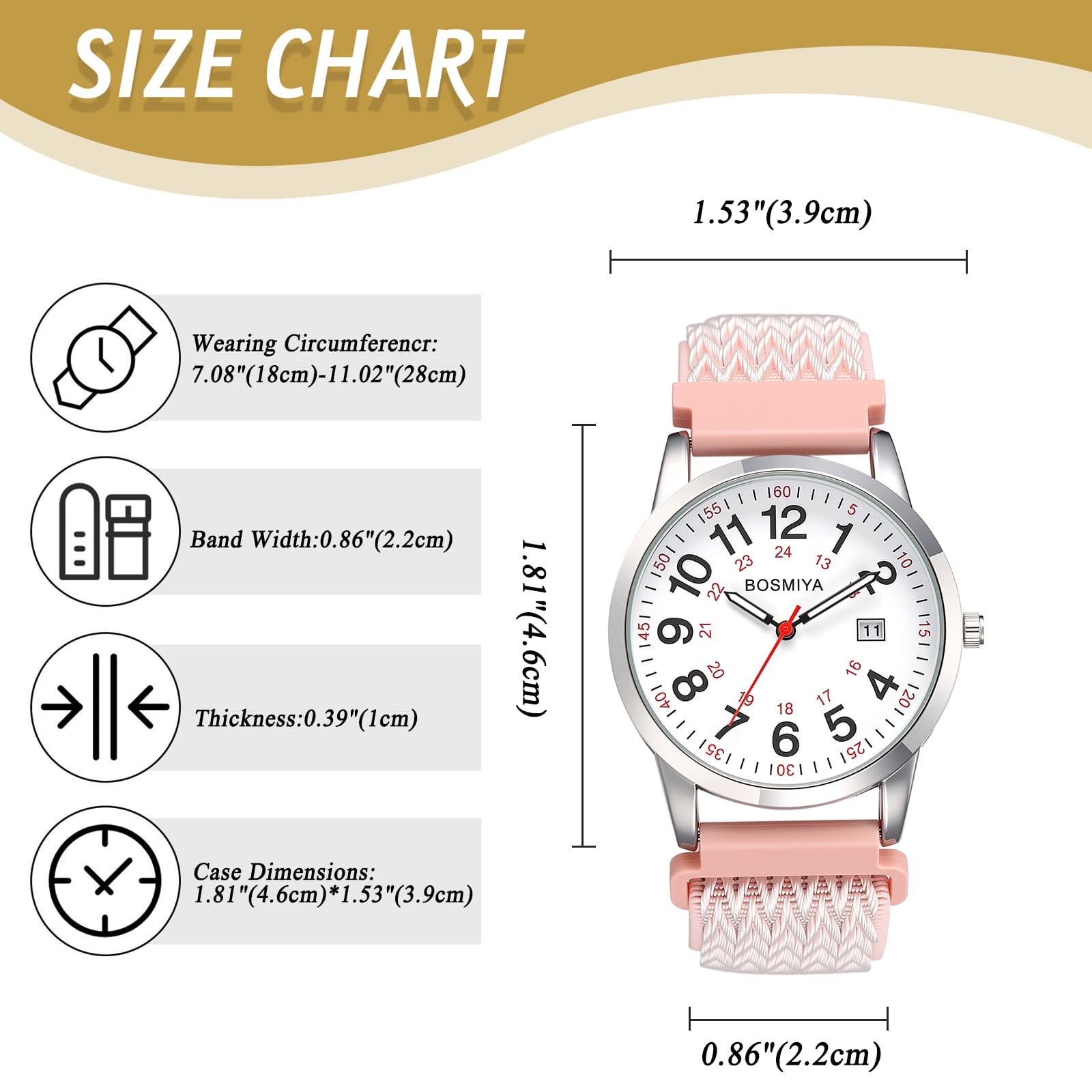 Womens Date Boho Colorful Woven Elastic Band Quartz Wristwatch Easy to Read