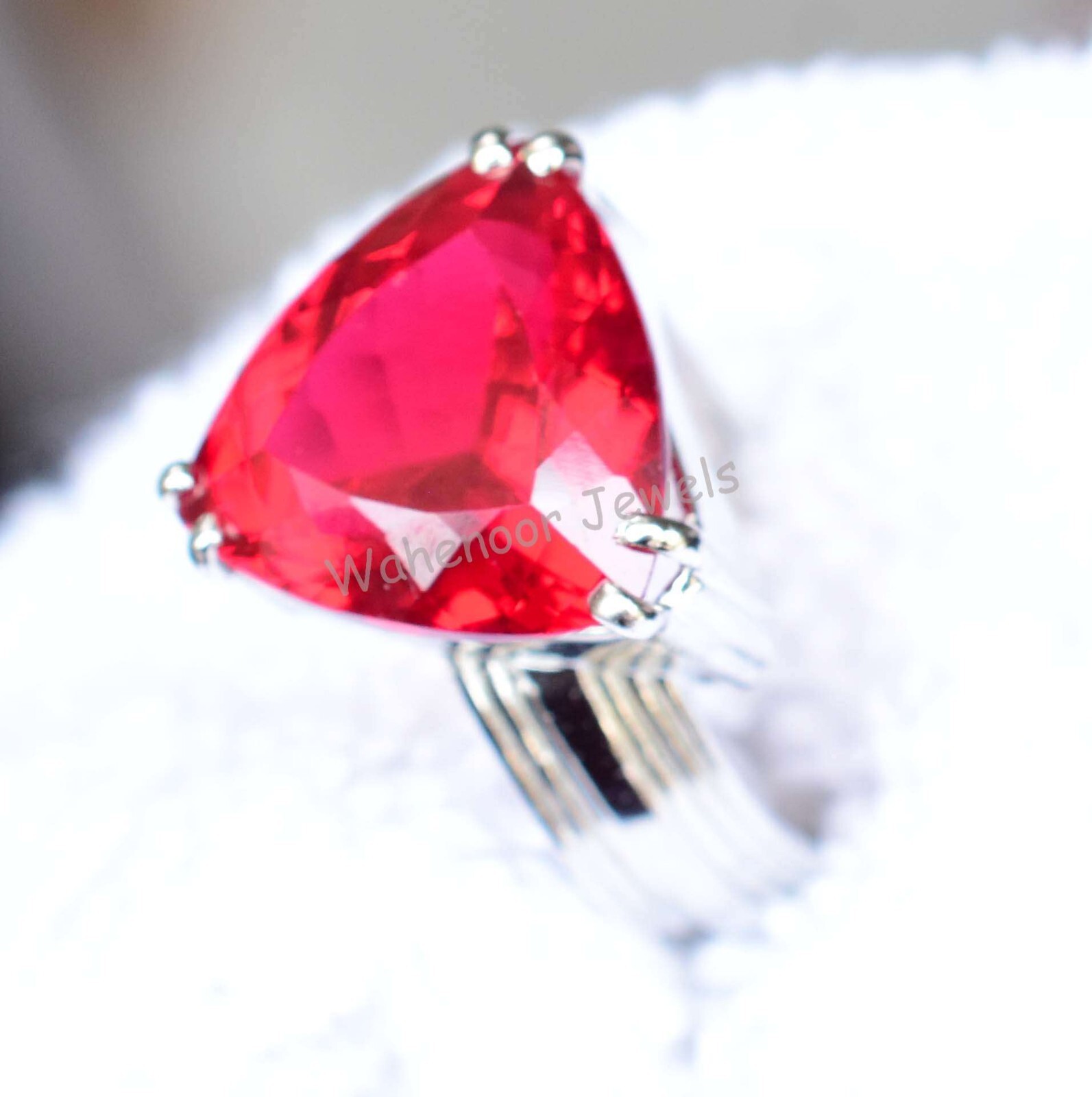 925 Sterling Silver Ring Natural Ruby 15 MM Round Wedding Ring CERTIFIED