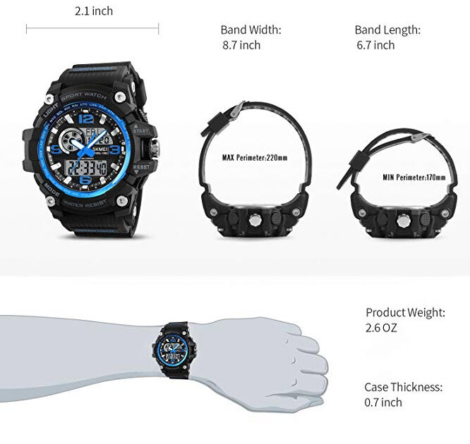 SKMEI Men’s Digital Analog Waterproof Sport Army Military Watch Wristwatch LED