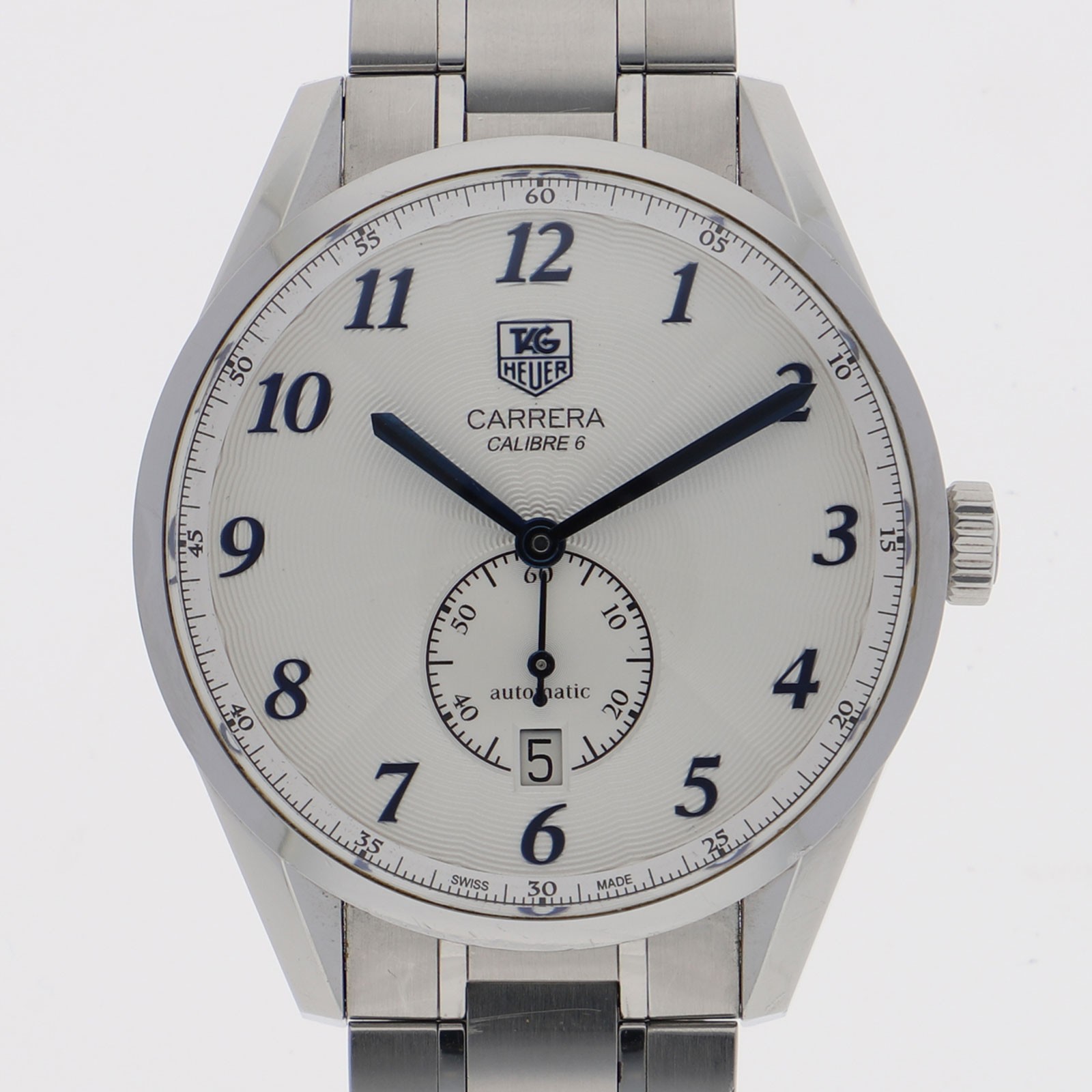TAG HEUER WAS2111 Carrera Heritage Small Seconds WATCH white SS AT