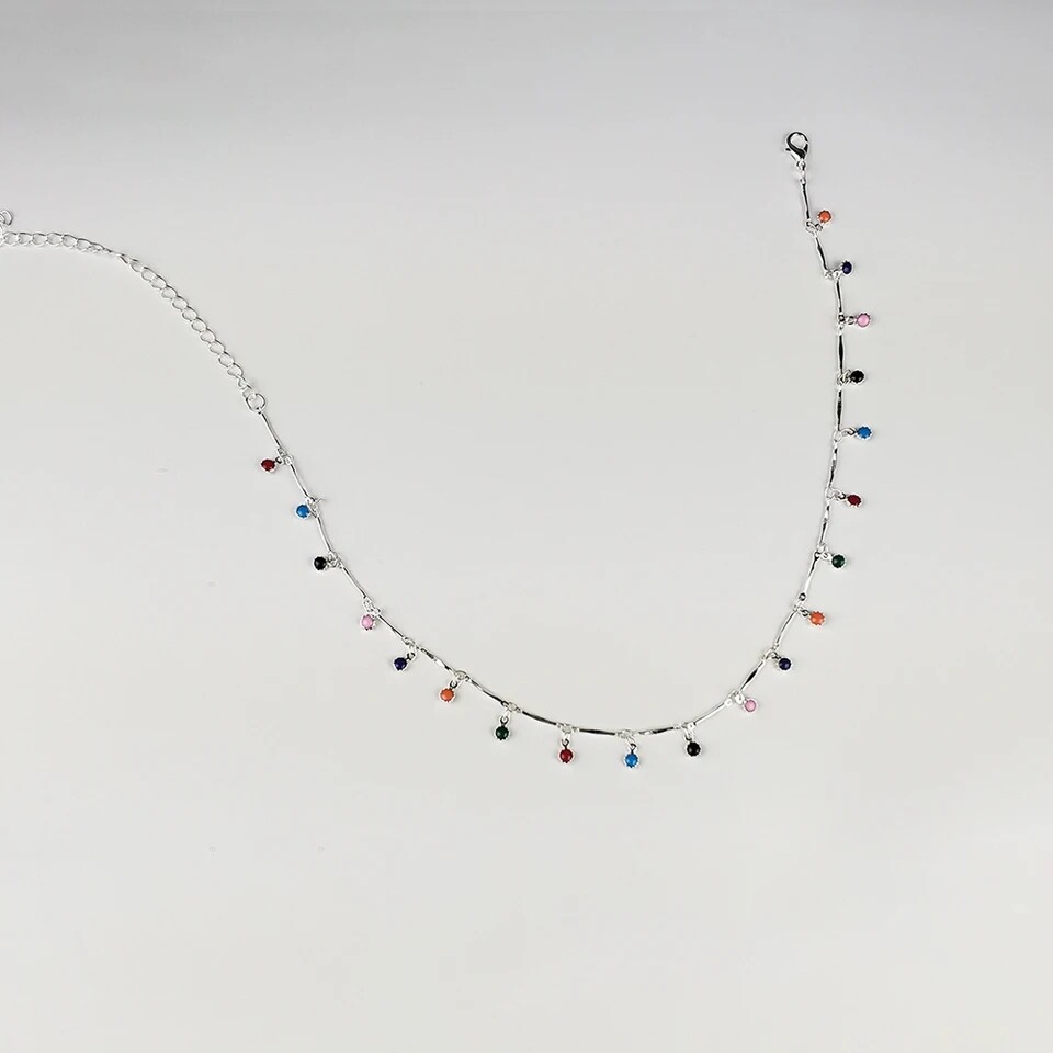 Choker necklace black bead gold or silver variety choices