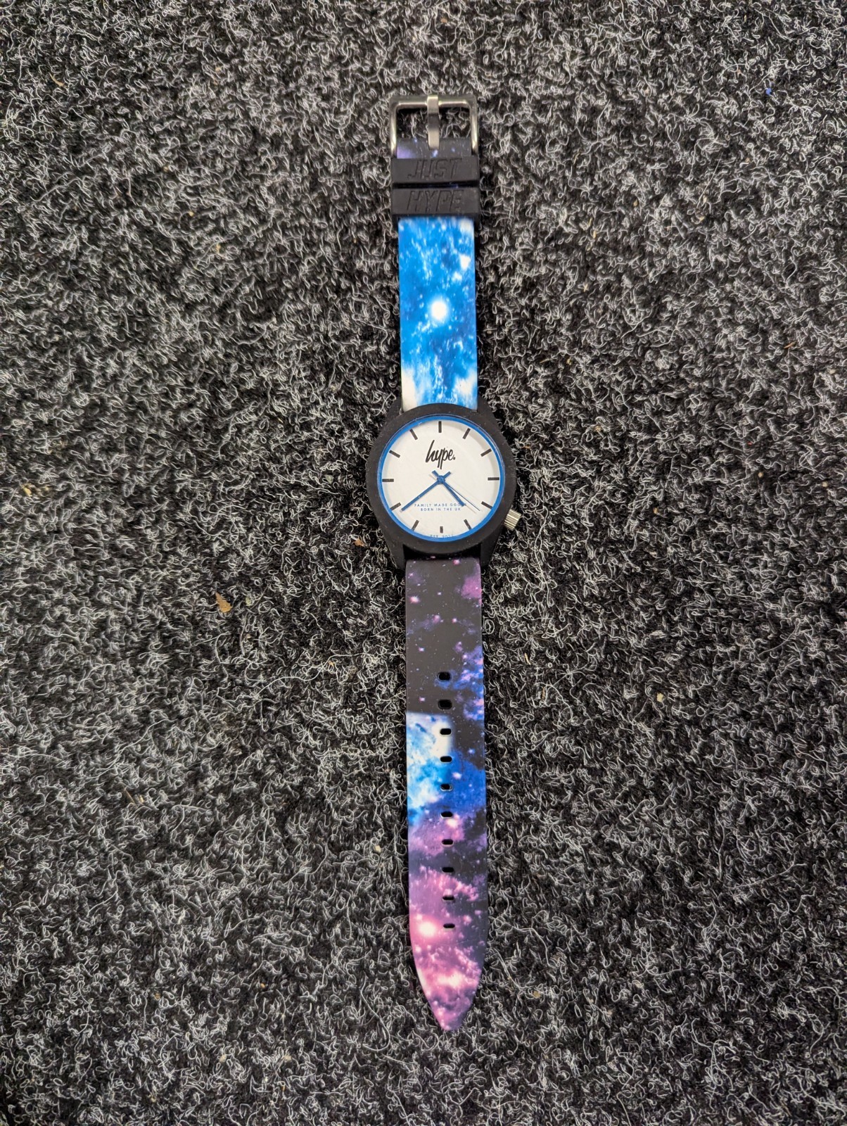 HYPE SILICONE STRAP WRIST WATCH ADULT UNISEX SPLASH PROOF GALAXY SILICONE STRAP